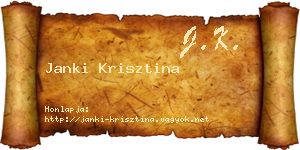 Janki Krisztina névjegykártya